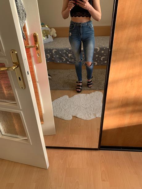 Dámske rifle, bershka,38