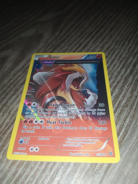 Pokemon leskla tcg karta legenda entei,