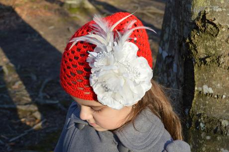 Háčkovaná čiapočka s kvetom, 50 - 158