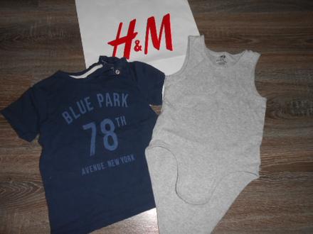 H&m frajerské tričko+ body č. 92, 86–98