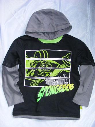 Tenká mikina s kapucou sponge bob, 110 / 116