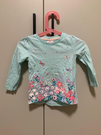 Tyrkysové tričko s dlhým rukávom lúka, 86