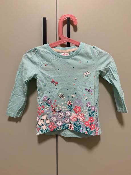 Tyrkysové tričko s dlhým rukávom lúka, 86