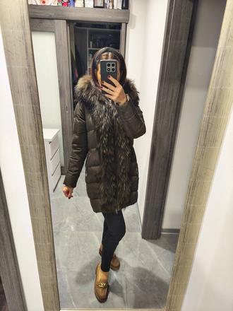 Zimna paperova bunda s bohatou pravou kozusinou, m