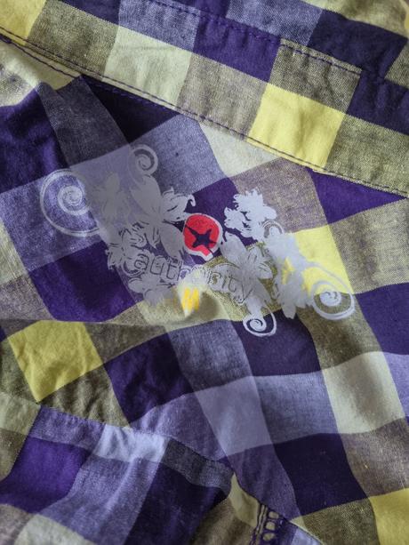 Fialovo-žltá káro blúzka authorithy veľ. s, authority,s