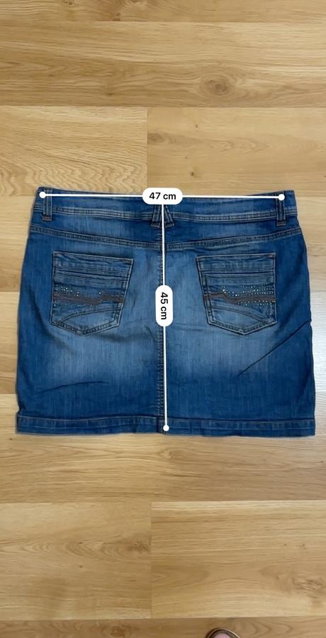 Rifľová sukňa s kamienkami, c&a,46