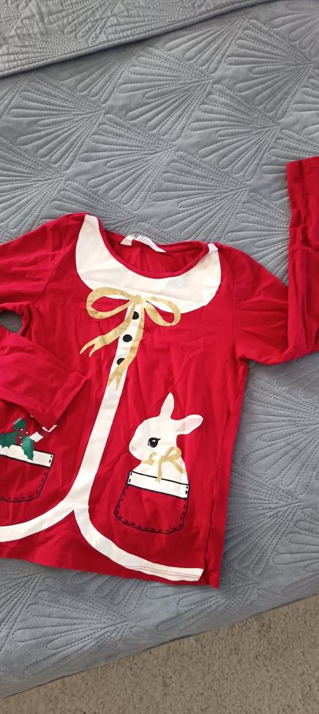 Vianočné tričko s dlhým rukávom, h&m,128