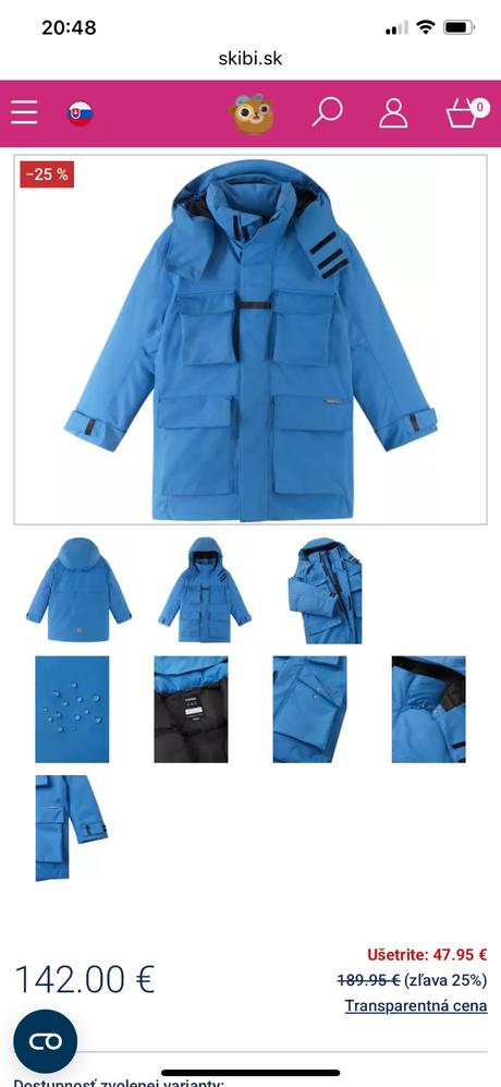 Reima luja membránová zimná bunda, parka 140/146, reima,140