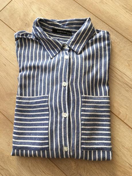 Bielomodrá pásikavé košeľa, reserved,34