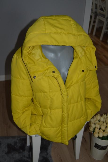 Prešívaná bunda s prírodným perím, veľkosť 42, 42