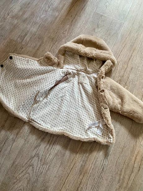 Chlpáčiková bunda + čiapka veľ. 74, zara,74