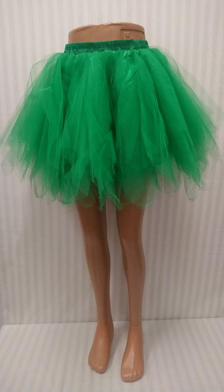 Dámska zelená asymetrická tylová sukňa, xs, s, m,, m / s / xs