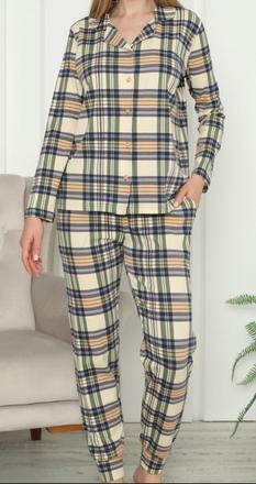 Dámske bavlnené pyžamo na gombíky, l / m / s / xl