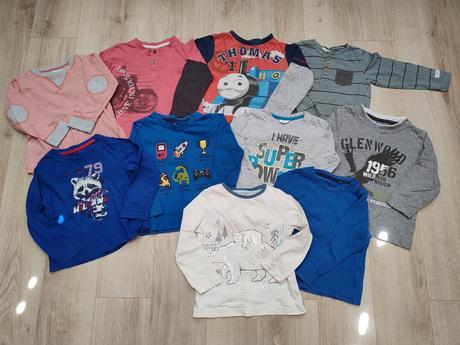 Balík tričiek s dlhým rukávom 98/104, 104–116