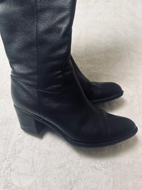 Kožené čižmy nad kolená zn. eva minge, 40