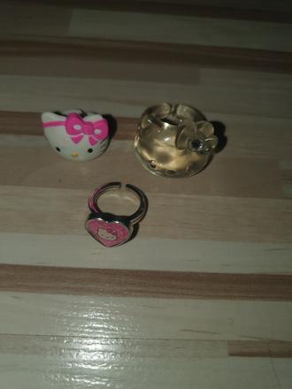 3x prstene hello kitty, 