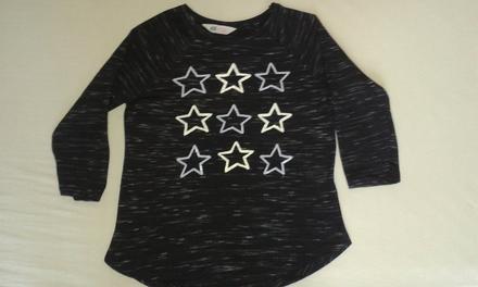 Dievč.tričko s trištv.rukávom-hviezdičky., h&m,146