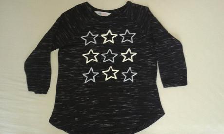 Dievč.tričko s trištv.rukávom-hviezdičky., h&m,146