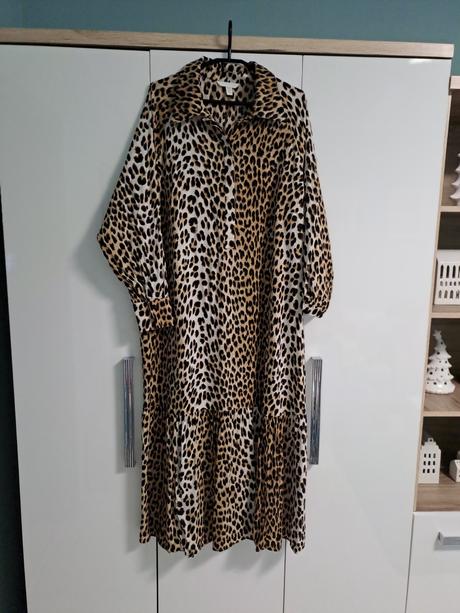 Oversize šaty leopard, h&m