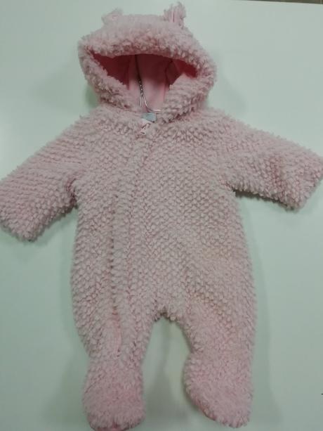 Ružový chlpatý overal kombinéza, 56
