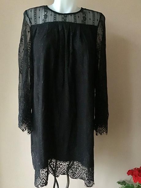 Krasna krajkova tunika, h&m,38