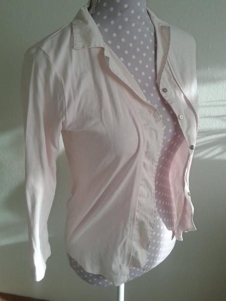 Bledulinkoružová tričkovinová blúzka vanilia 36, 36