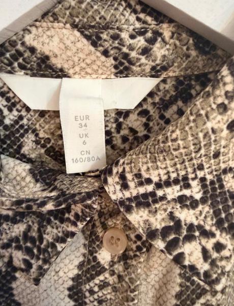 H&m štýlová blúzka s hadím vzorom, h&m,34