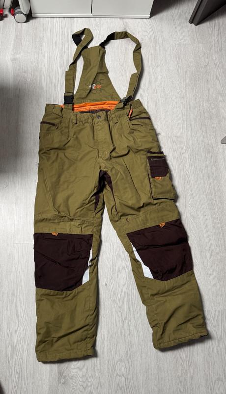 Zimné pracovné nohavice s trakmi 2v1 newage khaki, xl