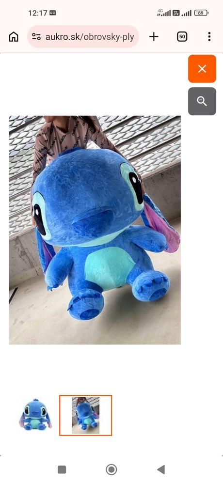 Obrovský plyšový lilo a stitch modrý, 