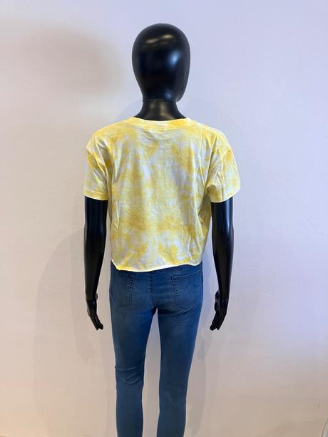 Batikované crop top tričko (m), c&a,m