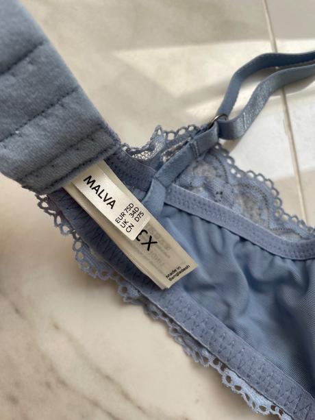 Modrá čipkovaná podprsenka, lindex,75d