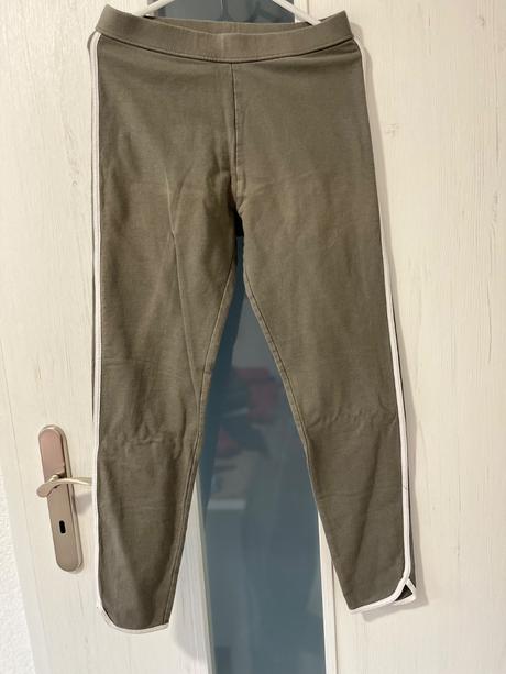 Khaki sportove leginy, h&m,140