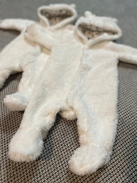 Biele huňaté overaly pre dievčatká, 56