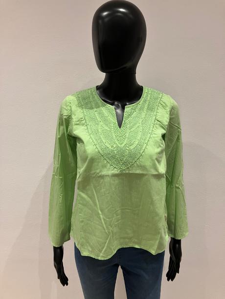 Dámska zelená blúzka s vyšívaným vzorom (m), s.oliver,m
