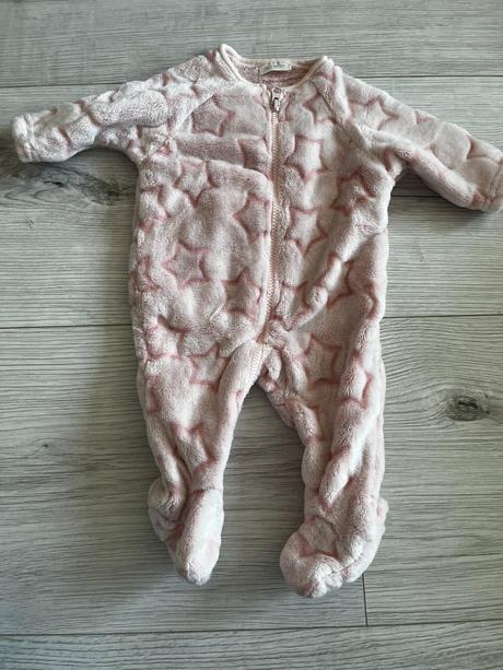 Ružový flaušový overal na zips, next,62