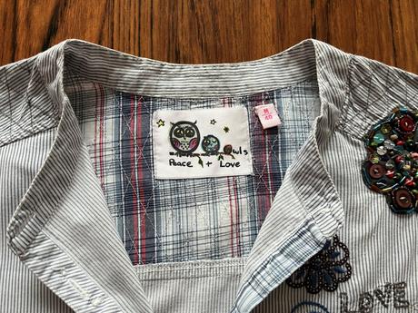 Blúzka pasikavá s aplikaciou, m