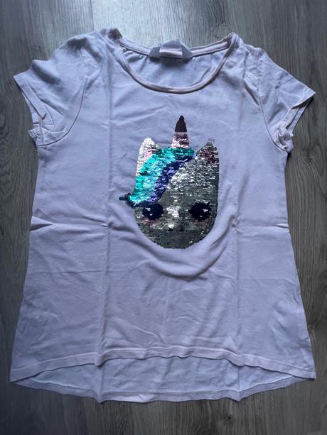 Tricko mačička 8-10 rokov, h&m,134