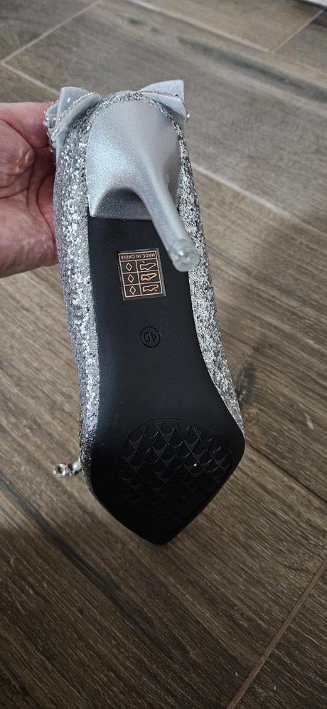 Strieborné lodičky shein, 40