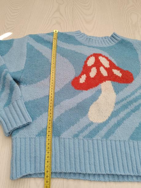 Modrý oversize sveter, s