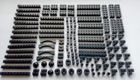 Lego, originálne sady dielov, čierne, 
