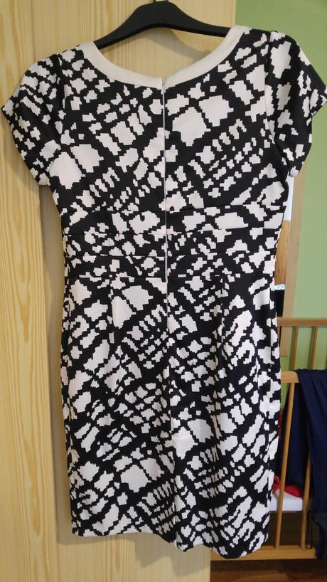 Top stav cierno smotanove saty  42 + kabatik, 42