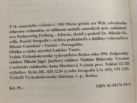 Fatima mária hovorí k svetu (1990), 