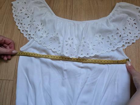 Biely top cez ramená, h&m,152