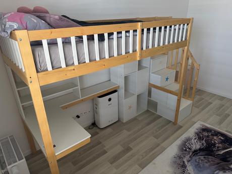 Poschodova postel so stolikom, šírka (cm): 90,dĺžka (cm): 200