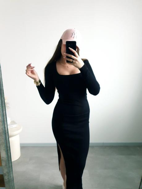 Čierne midi šaty s/m, s