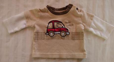 Krémové tričko beep autíčko, m&co, 0-3 mes., 56-62, m&co,62