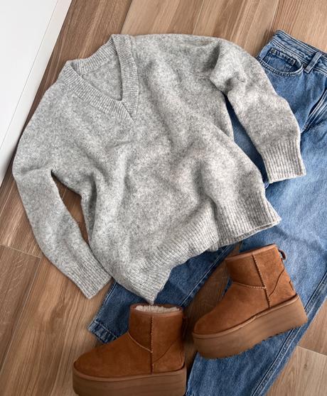 Šedý sveter h&m, h&m,s