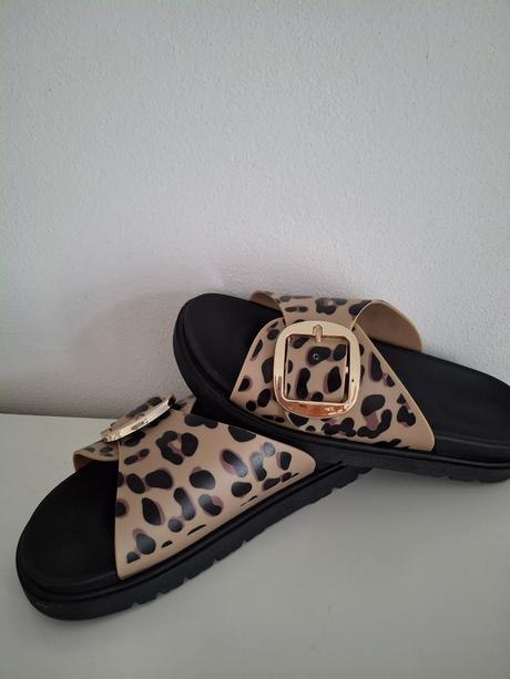 Leopardie trendy pohodlné šlapky - vsuvky, 38