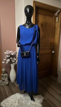 Plisované dlhé letné šaty s gumičkou v páse, l / m