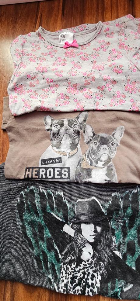 Tričká dlhý rukáv pre dievčatko, 8-10 rokov, h&m,134
